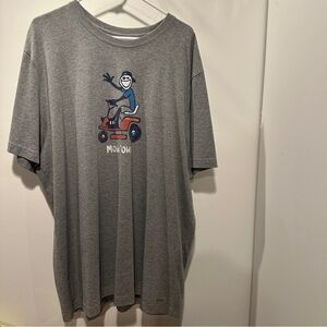 Life Is Good Gray Tee with Fun Graphic